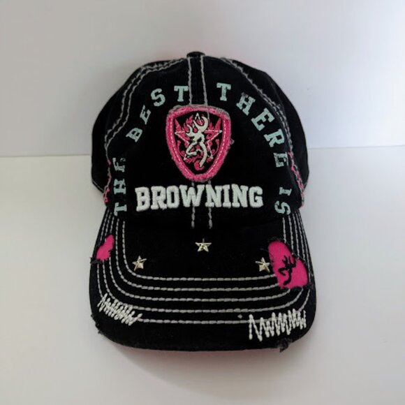 Browning The Best Ladies Sweetheart Cap Hat Black Hot Pink One Size Fits All - Picture 1 of 6
